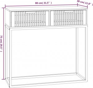 vidaXL Stolik konsolowy, czarny, 80x30x75 cm 7