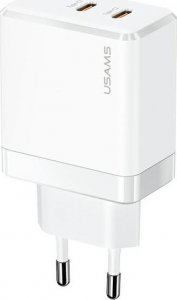 Ładowarka Usams Ładowarka sieciowa USAMS 2xUSB-C T54 40W PD Fast Charging biały/white (US-CC172) 1