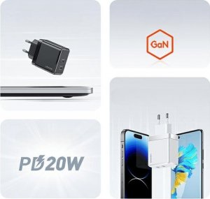 Ładowarka Usams Ładowarka sieciowa USAMS 2xUSB-C T54 40W PD Fast Charging biały/white (US-CC172) 5