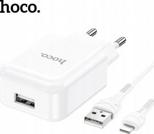 Ładowarka Hoco ŁADOWARKA SIECIOWA N2 HOCO 2.1A 1X USB WTYCZKA + KABEL LIGHTNING ZESTAW BIAŁY 2