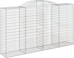 vidaXL Kosze gabionowe, 9 szt, 300x50x160/180 cm, galwanizowane żelazo 3