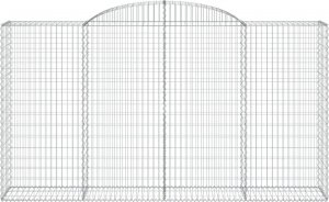 vidaXL Kosze gabionowe, 9 szt, 300x50x160/180 cm, galwanizowane żelazo 4