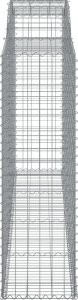vidaXL Kosze gabionowe, 9 szt, 300x50x160/180 cm, galwanizowane żelazo 5