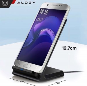 Ładowarka Alogy Ładowarka bezprzewodowa indukcyjna Alogy Qi Stand Charger na telefon stojak stacja z ładowaniem 15W Czarna 2