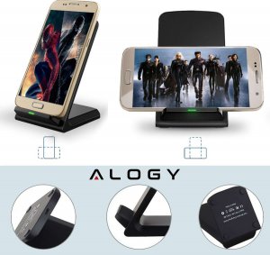 Ładowarka Alogy Ładowarka bezprzewodowa indukcyjna Alogy Qi Stand Charger na telefon stojak stacja z ładowaniem 15W Czarna 3