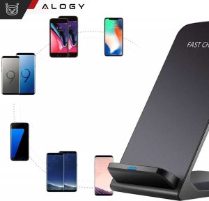 Ładowarka Alogy Ładowarka bezprzewodowa indukcyjna Alogy Qi Stand Charger na telefon stojak stacja z ładowaniem 15W Czarna 8