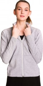 RENNWEAR Bluza sportowa ze stójką zamkiem i kieszeniami melanż szary 164-168 cm / S-M 1