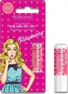 4organic 4organic Pin-up Girl naturalny balsam do ust Raspberry 5g 1