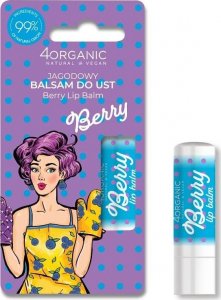 4organic 4organic Pin-up Girl naturalny balsam do ust Berry 5g 1