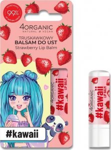 4organic #Kawaii naturalny balsam do ust Strawberry 5g 1