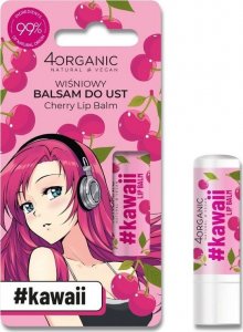 4organic #Kawaii naturalny balsam do ust Cherry 5g 1