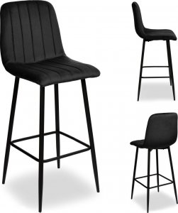 Krzesło barowe TORONTO aksamitne czarne VELVET 1