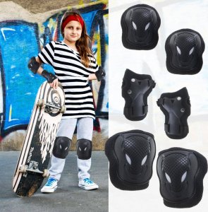 KIK Zestaw ochraniaczy na rolki rower hulajnogę czarny 2