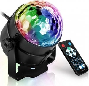Kula dyskotekowa Disco Ball RGB LED reflektor sound active + pilot 1