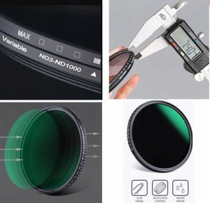Filtr K&F Pełny Szary Regulowany ND3-ND1000 67mm / KF01.1835 6