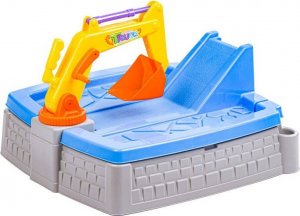 DK Piaskownica Zamek + Akcesoria, Koparka, Basen, Zjeżdżalnia 2