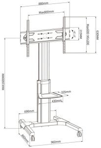 Techly Stojak mobilny LCD/LED 50-92cali, 70kg, z półkš 6