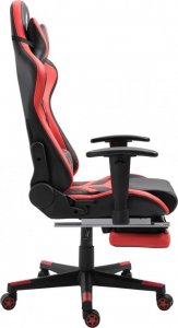 Fotel Ghost Chairs z podnóżkiem GHOST-SIX czarno czerwony 3