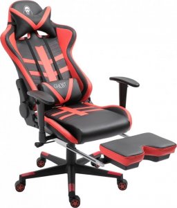 Fotel Ghost Chairs z podnóżkiem GHOST-SIX czarno czerwony 4