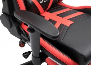 Fotel Ghost Chairs z podnóżkiem GHOST-SIX czarno czerwony 7