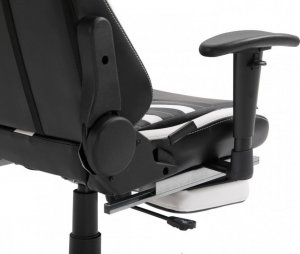 Fotel Ghost Chairs Fotel gamingowy rozkładany z podnóżkiem GHOST-SIX kolor czarno biały 13