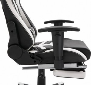 Fotel Ghost Chairs Fotel gamingowy rozkładany z podnóżkiem GHOST-SIX kolor czarno biały 14