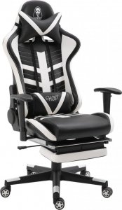 Fotel Ghost Chairs Fotel gamingowy rozkładany z podnóżkiem GHOST-SIX kolor czarno biały 2