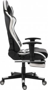 Fotel Ghost Chairs Fotel gamingowy rozkładany z podnóżkiem GHOST-SIX kolor czarno biały 4