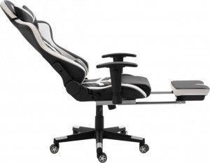 Fotel Ghost Chairs Fotel gamingowy rozkładany z podnóżkiem GHOST-SIX kolor czarno biały 6