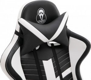 Fotel Ghost Chairs Fotel gamingowy rozkładany z podnóżkiem GHOST-SIX kolor czarno biały 9