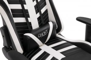 Fotel Ghost Chairs Fotel gamingowy rozkładany z podnóżkiem GHOST-SIX kolor czarno biały 10
