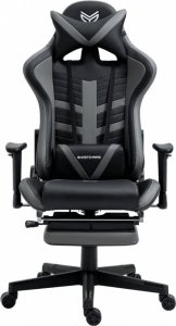 Fotel Ghost Chairs Fotel gamingowy z podnóżkiem GHOST-SIX czarno szary 1