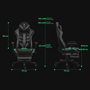 Fotel Ghost Chairs z podnóżkiem GHOST-SIX czarno szary 9