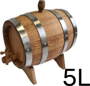 Beczka drewniana dębowa 5l wypalanana bimber, whisky lub wino + grawer 1