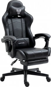 Fotel Ghost Chairs gamingowy GHOST 17 czarny z podnóżkiem 4