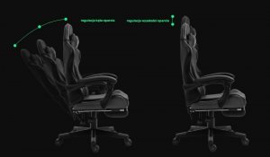 Fotel Ghost Chairs gamingowy GHOST 17 czarny z podnóżkiem 9