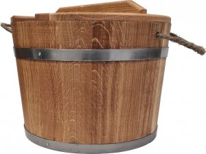 Wiaderko drewniane dębowe do sauny 10l 1