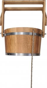 Wiadro prysznicowe do sauny drewniane dębowe 20l 1