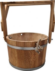 Wiadro prysznicowe do sauny drewniane dębowe 20l 2