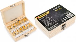 Powermat Frezy kształtowe do drewna 12el trzpień 8mm PM0766 2