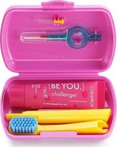 Curaprox Travel Set Szczoteczka do zębów różowy 1szt 2