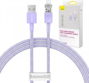 Kabel USB Baseus USB-A - Lightning 1 m Fioletowy (CATS010005) 1