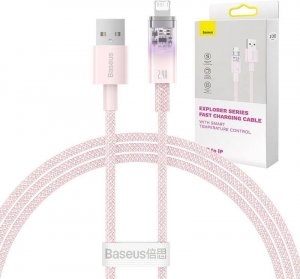 Kabel USB Baseus USB-A - Lightning 1 m Różowy (CATS010004) 1