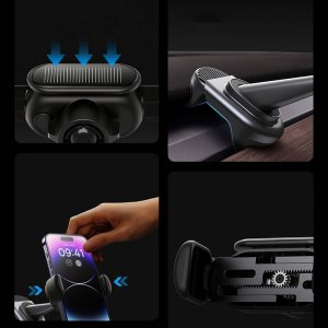 Baseus Uchwyt samochodowy elektryczny Baseus T-Space z ładowarką solarną (czarny) 18
