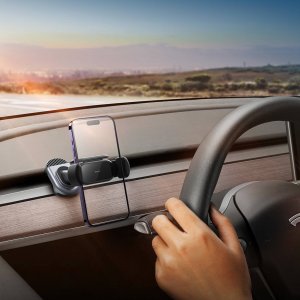 Baseus Uchwyt samochodowy elektryczny Baseus T-Space z ładowarką solarną (czarny) 2