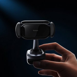 Baseus Uchwyt samochodowy elektryczny Baseus T-Space z ładowarką solarną (czarny) 3