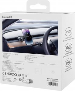 Baseus Uchwyt samochodowy elektryczny Baseus T-Space z ładowarką solarną (czarny) 10