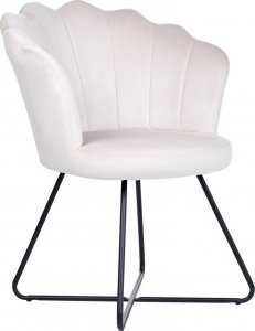 Beliani Fotel welurowy beżowy LOVELOCK 2