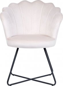 Beliani Fotel welurowy beżowy LOVELOCK 3