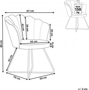 Beliani Fotel welurowy beżowy LOVELOCK 8